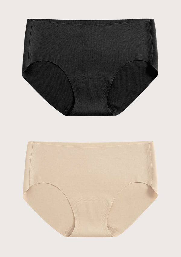 HSIA HSIA Seamless Comfort Briefs 2 Pack S / Black+Beige