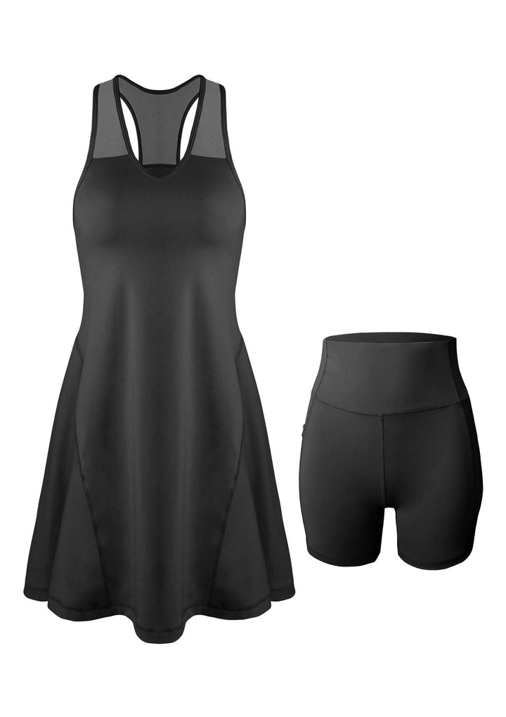HSIA SONGFUL On The Move Sports Dress With Shorts Set XS / Black