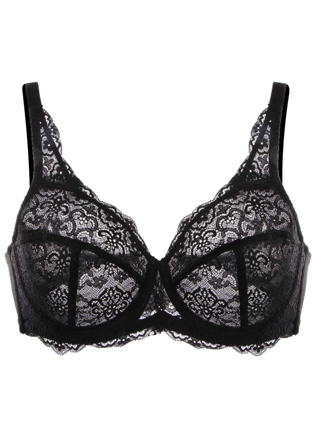 Black Sublim underwired recycled floral lace bra