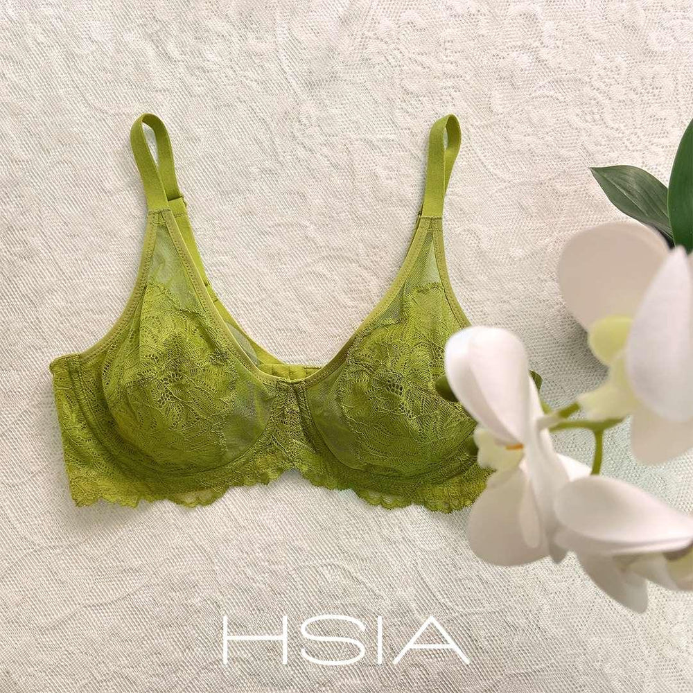 HSIA Blossom Plus Size Lace Bra - Wired, Unpadded, See-Through