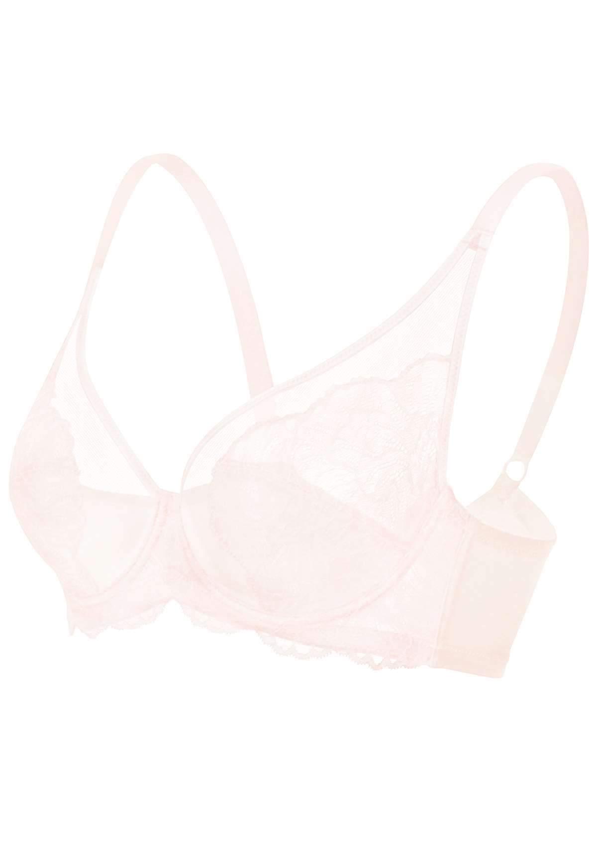 HSIA Blossom Pink Unlined Lace Bra - HSIA