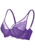 HSIA Blossom Purple Unlined Lace Bra - HSIA