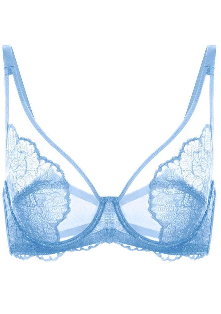 HSIA HSIA Blossom Unlined Storm Blue Lace Bra Set