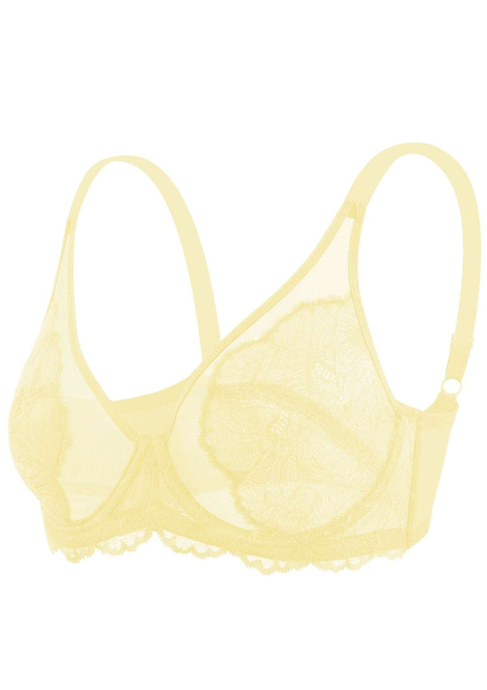 Buy A-GG Yellow Recycled Lace Full Cup Non Padded Bra - 34A, Bras