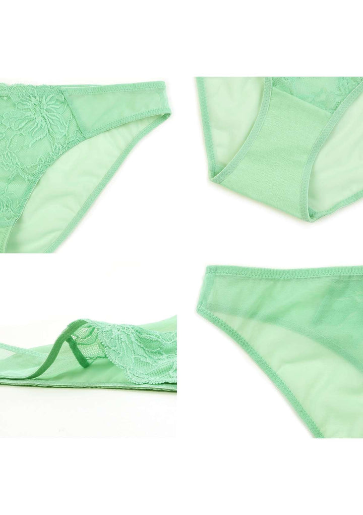 HSIA HSIA Breathable Sexy Lace Bright Green Bikini Underwear