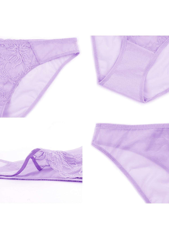 HSIA HSIA Breathable Sexy Lace Purple Bikini Underwear