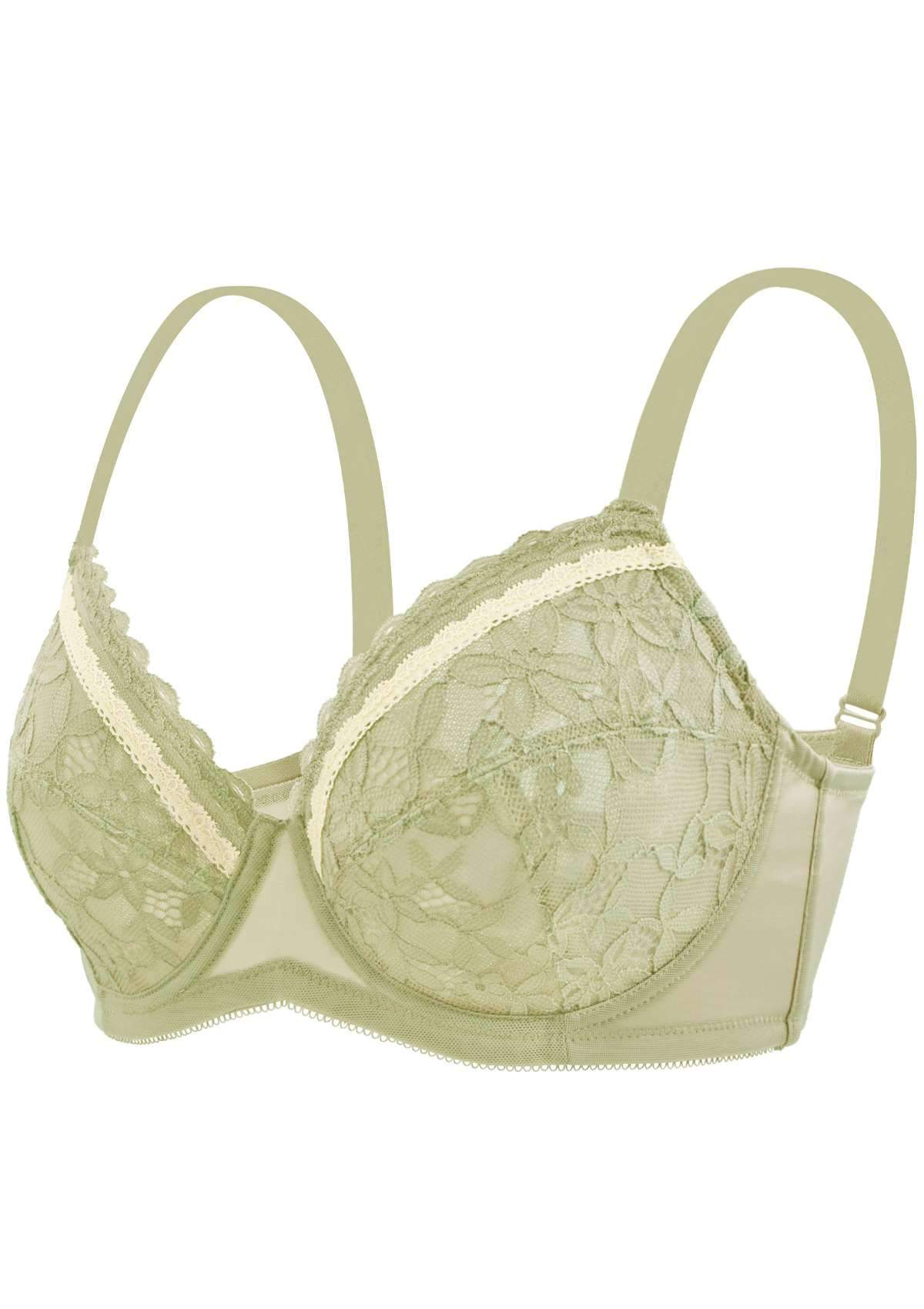 Jessamine Contrast Color Lace Underwire Bra - HSIA