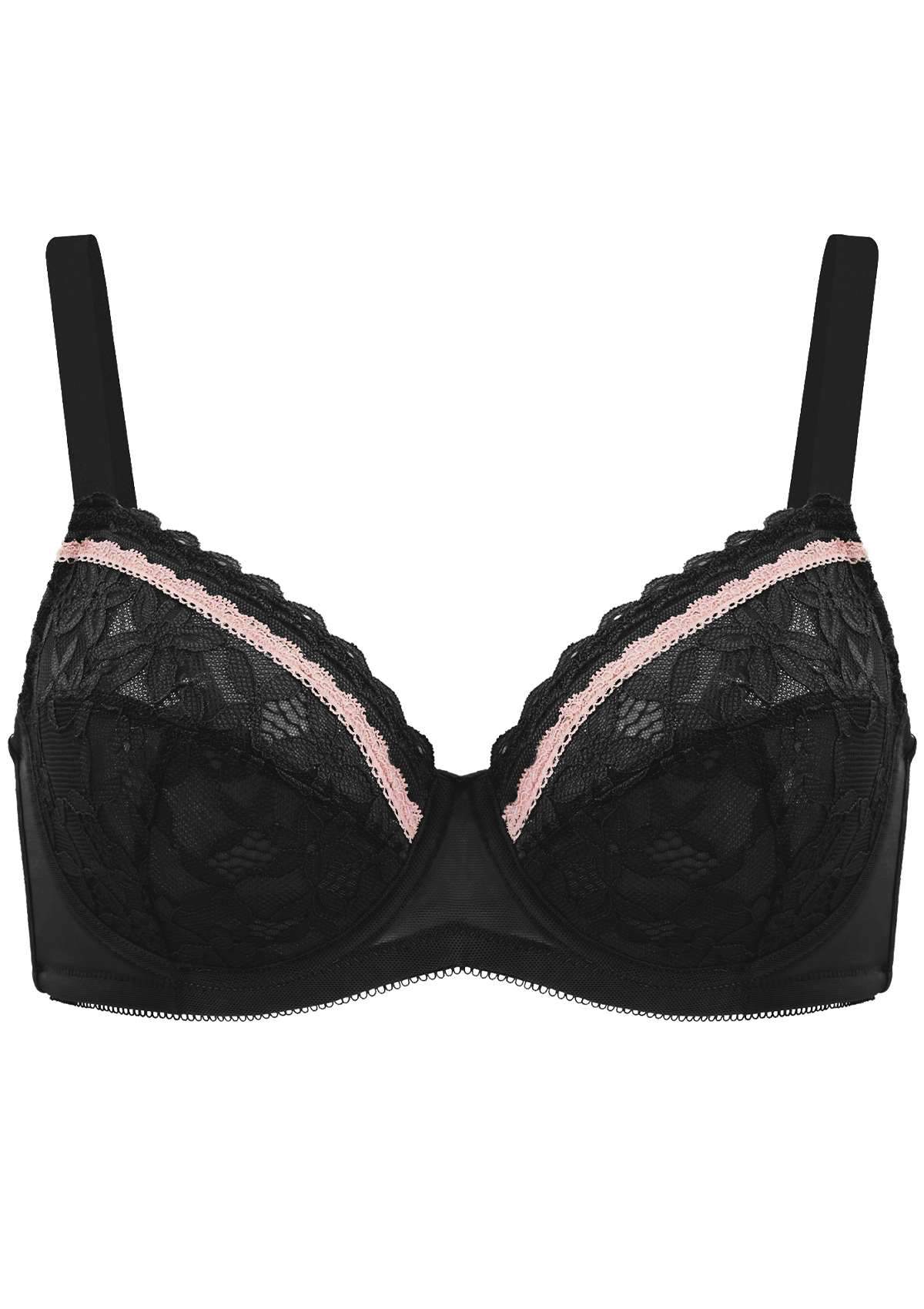 Jessamine Contrast Color Lace Underwire Bra - HSIA
