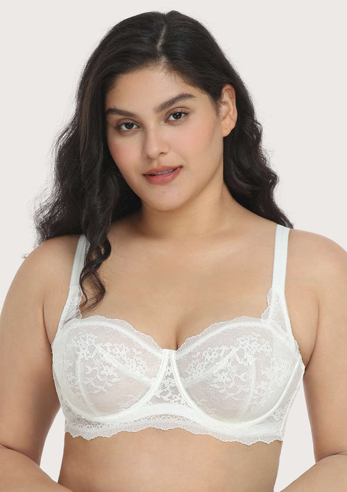 Spring Romance Front-Close Floral Lace Unlined Underwire Bra