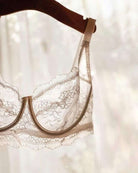 HSIA Floral Lace Unlined Bridal Black Balconette Bra Set - HSIA