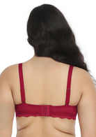 HSIA Floral Lace Unlined Bridal Burgundy Balconette Bra Set - HSIA