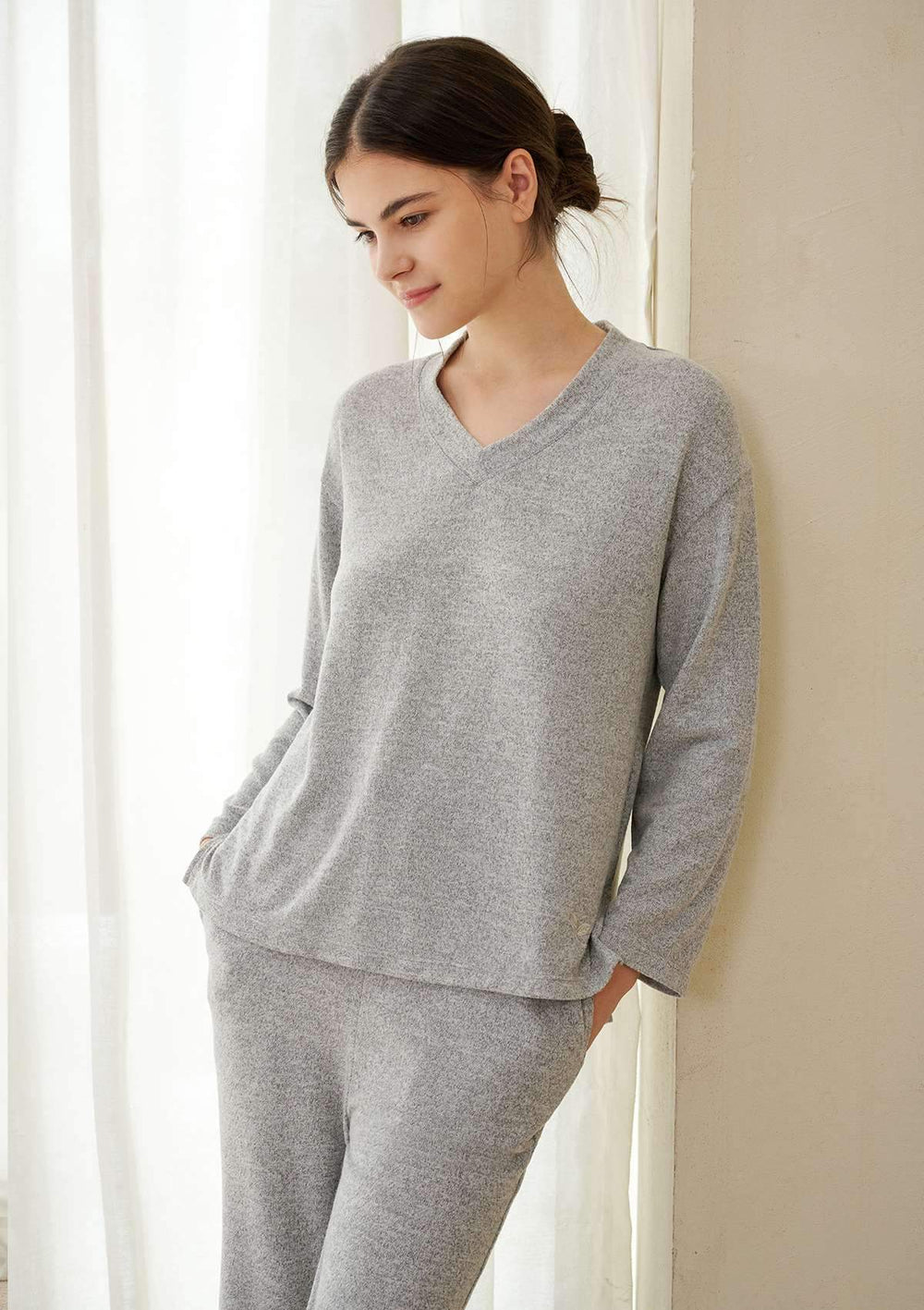 HSIA Knit Long Sleeve Pajama Set