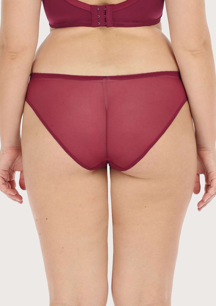 HSIA HSIA Lace Dolphin Mid-low Rise Burgundy Bikini Underwear