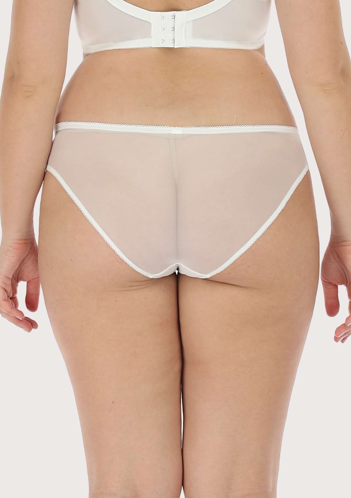 Anemone Lace Dolphin Mid-low Rise White Bikini Underwear - HSIA