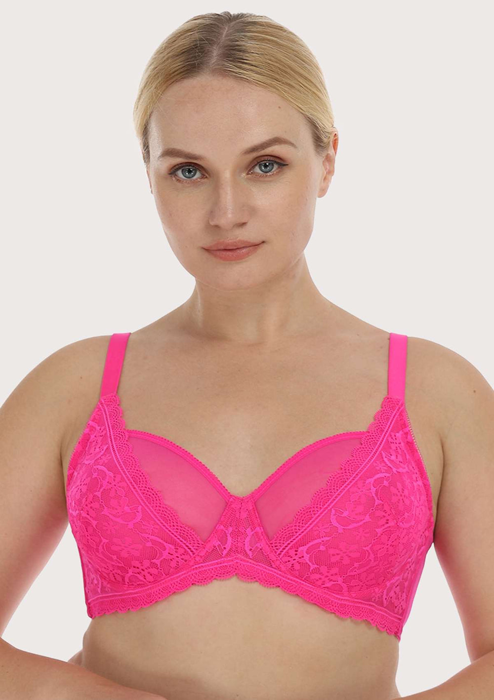 Women's Fishnet Lace Unlined Bra - Auden™ Pink 38B