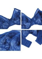 (Cardi B recommends)Enchante Lace Blue Unlined Underwire Bra - HSIA