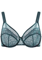 (Cardi B recommends)HSIA Enchante Lace Soft Mesh Blue Unlined Underwire Bra - HSIA