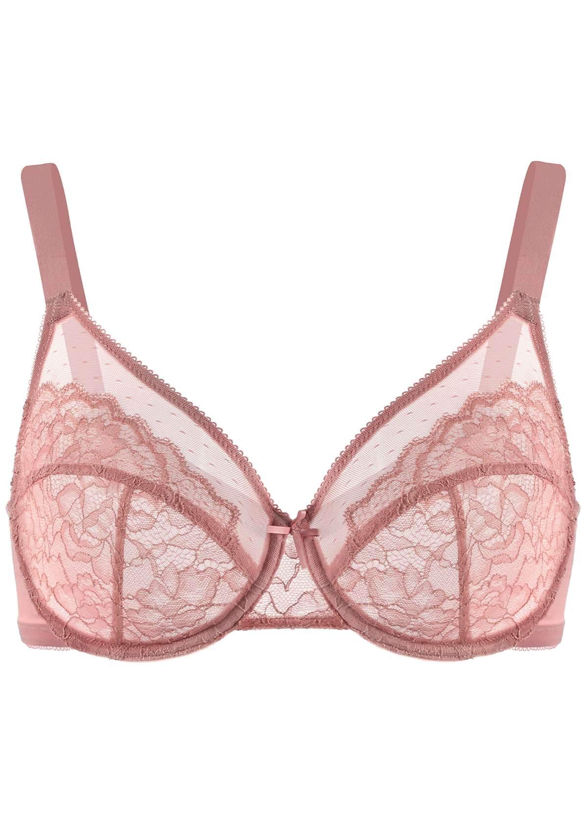 (Cardi B recommends)Enchante Light Coral Lace Underwire Bra - HSIA