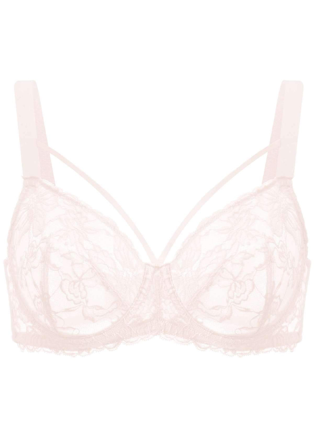 Pretty In Petals Pink Unlined Strappy Lace Bra