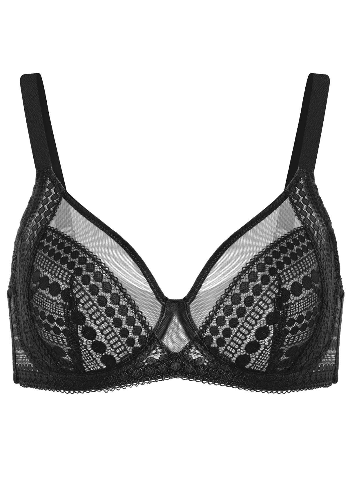 HSIA Polka Dot Sexy Black Lace Bra - HSIA