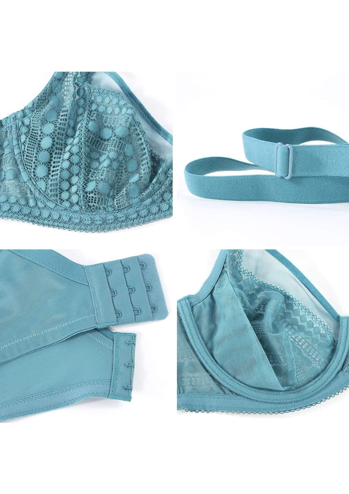 HSIA Polka Dot Sexy Brittany Blue Lace Bra - HSIA