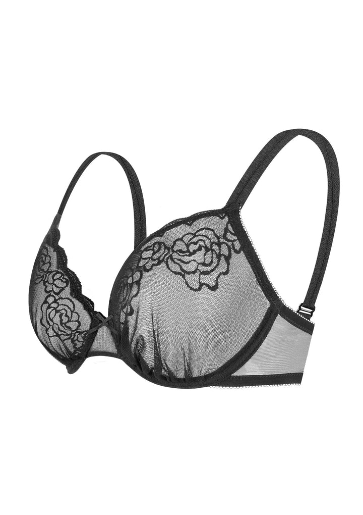 HSIA HSIA Retro Rose Lace Unlined Bra For Small Bust