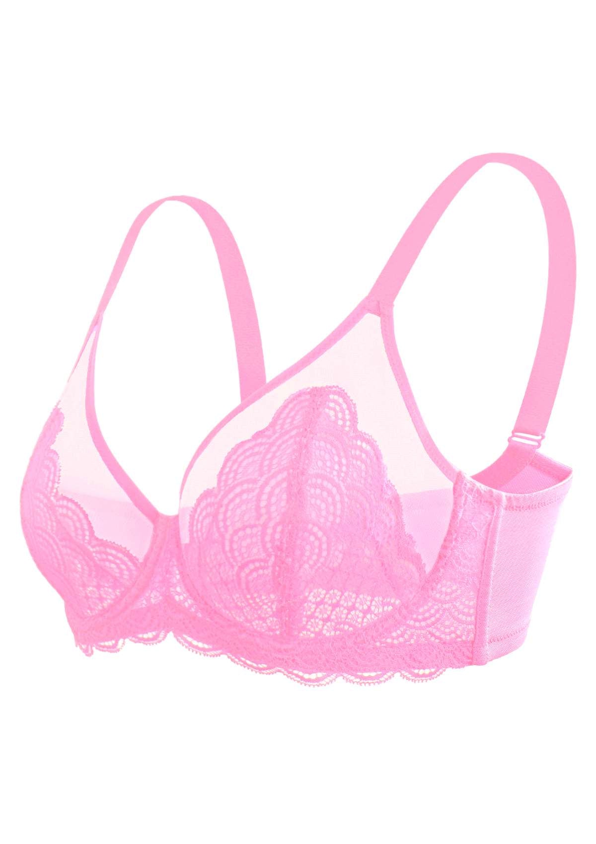 (Cardi B recommends)Mermaid Scales Lace Unlined Bra - HSIA