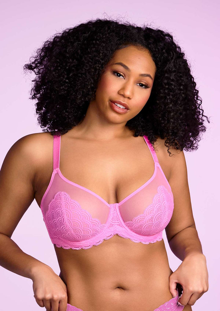 HSIA HSIA Scallop Lace Pink Unlined Bra
