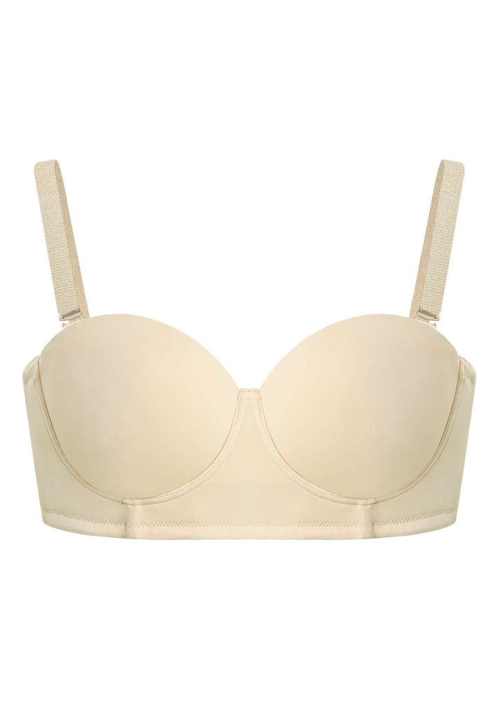 Margaret Beige and Black Molded Convertible Multiway Strapless Bra – HSIA