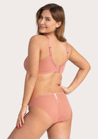 Pretty In Petals Light Coral Unlined Strappy Lace Bra - HSIA