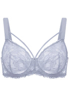 Pretty In Petals Purple Unlined Strappy Lace Underwire Bra - HSIA