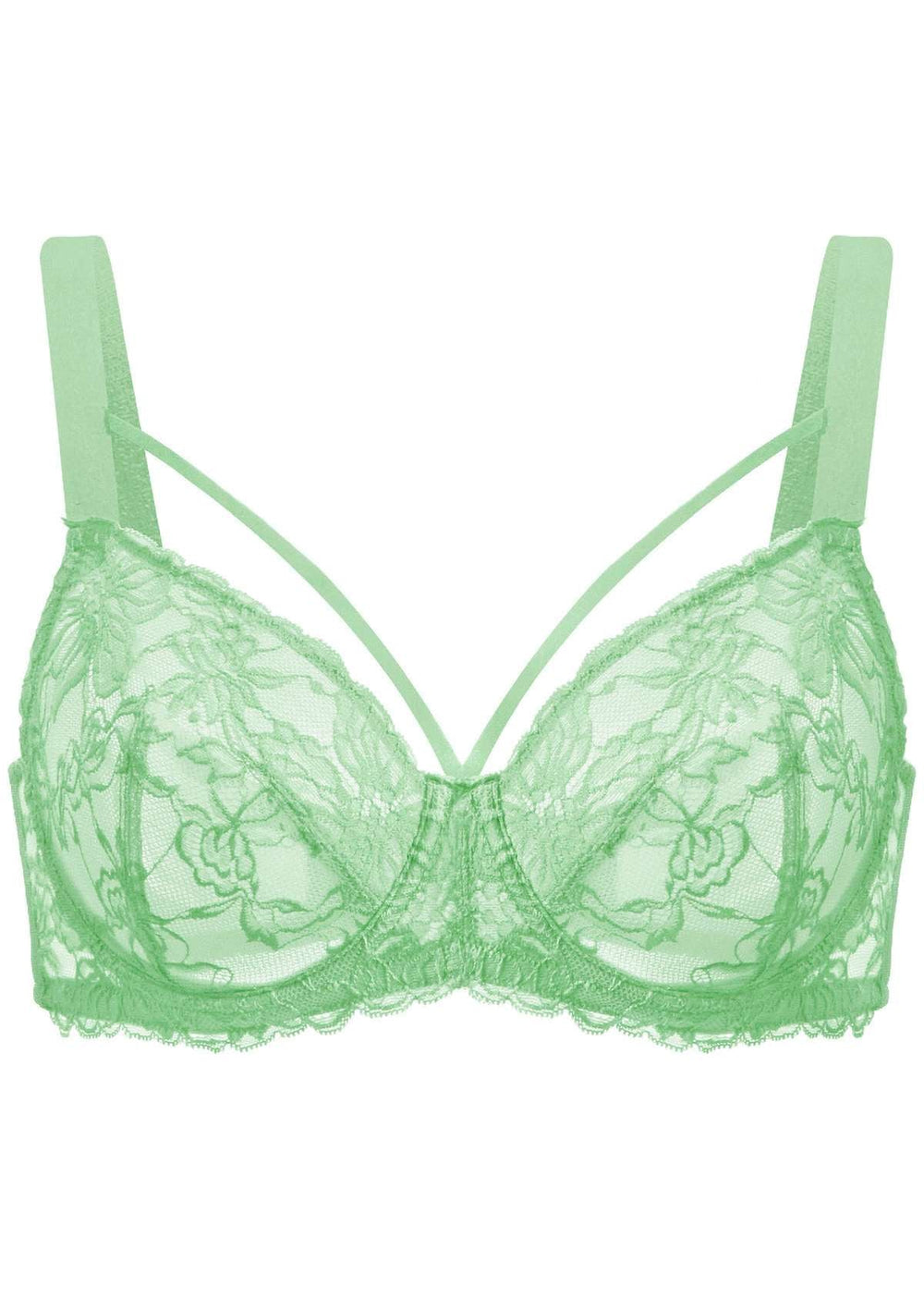 DeHolifer Women's Lisa Charm Bras Lace Mesh Chest Gathered Breathable Cool  Bras Underwear Comfortable Without Steel Rings Bras Green L 