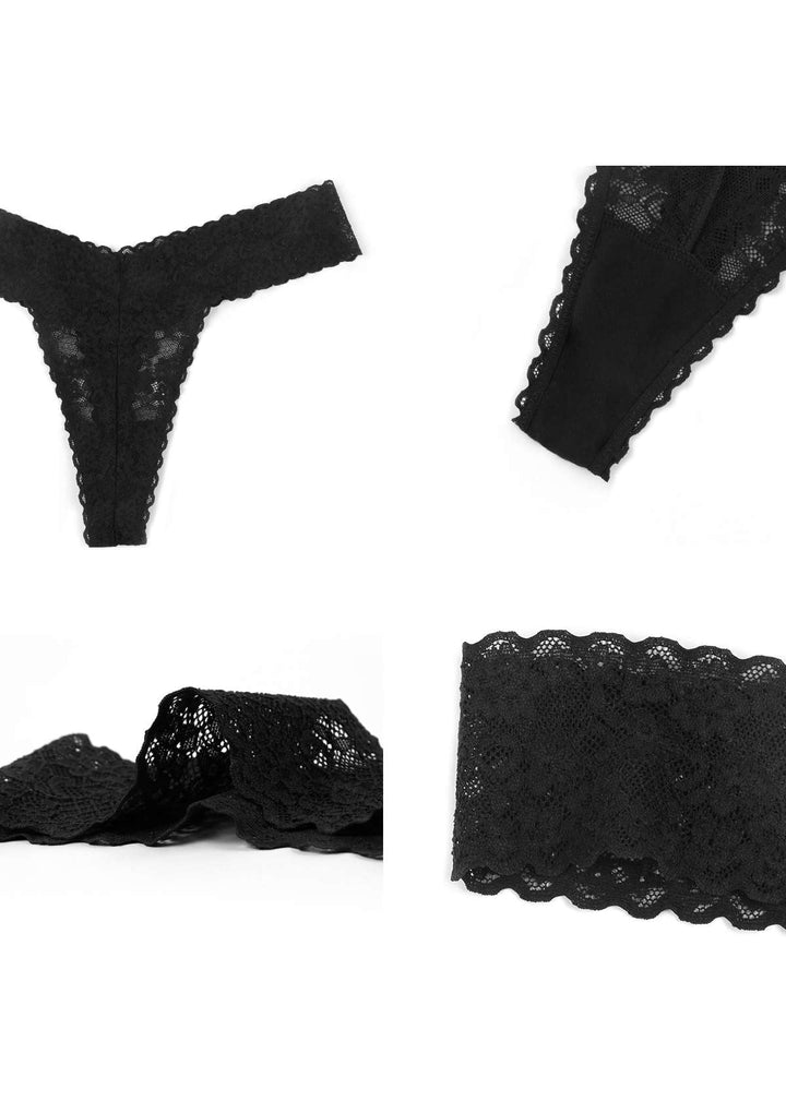 HSIA HSIA Soft Sexy Lace Cheeky Thong Underwear 3 Pack