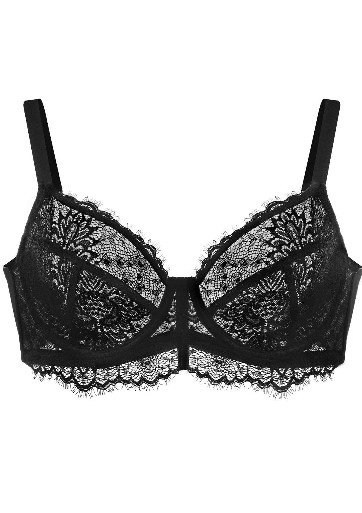 HSIA Sunflower Underwire Black Lace Bra Set - HSIA
