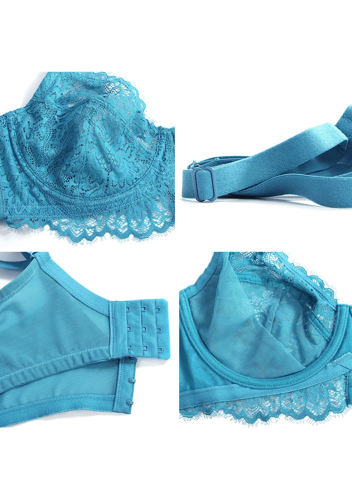 HSIA Sunflower Underwire Horizon Blue Lace Bra Set - HSIA