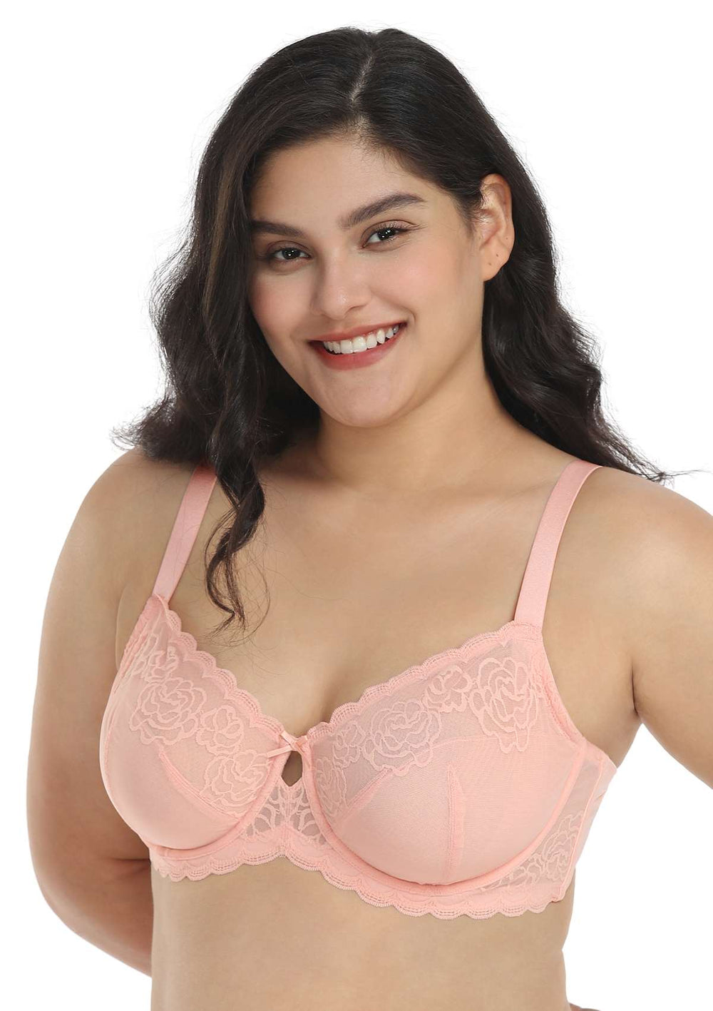 HSIA Balconette Bras for Women Underwire Unpadded Sexy Lace Pink Demi Cup  Bras 32C at  Women's Clothing store