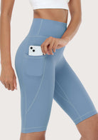 LEAPX Fluent High-Waist Sports Bike Shorts - HSIA