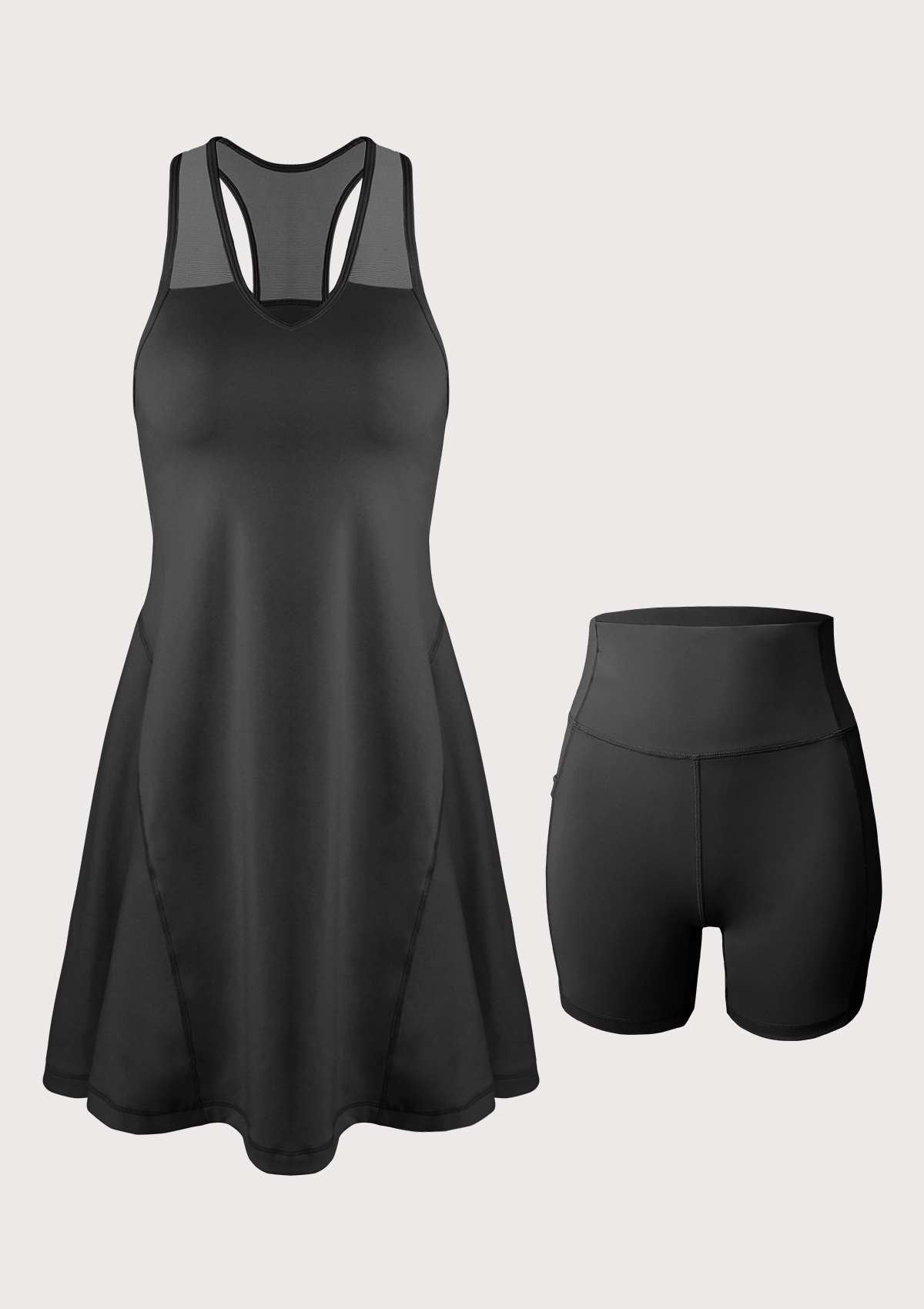 women's sports dress with shorts Essential Dress With Built-In Shorts - Black